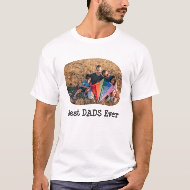 Bästa PAPPOR någonsin LGBTQ-uppladdning av vågräts T Shirt (Framsida)