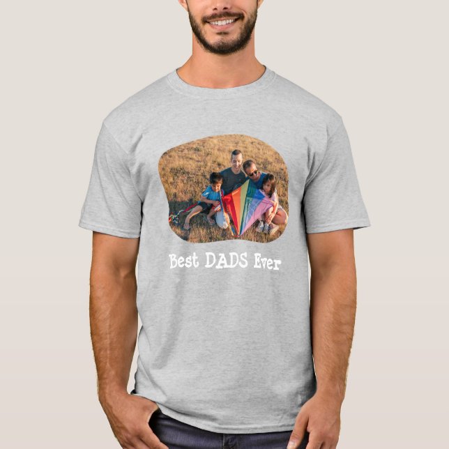 Bästa PAPPOR någonsin LGBTQ-uppladdning av vågräts T Shirt (Framsida)