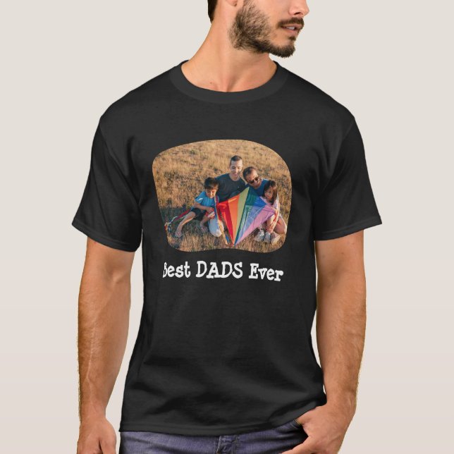 Bästa PAPPOR någonsin LGBTQ-uppladdning av vågräts T Shirt (Framsida)