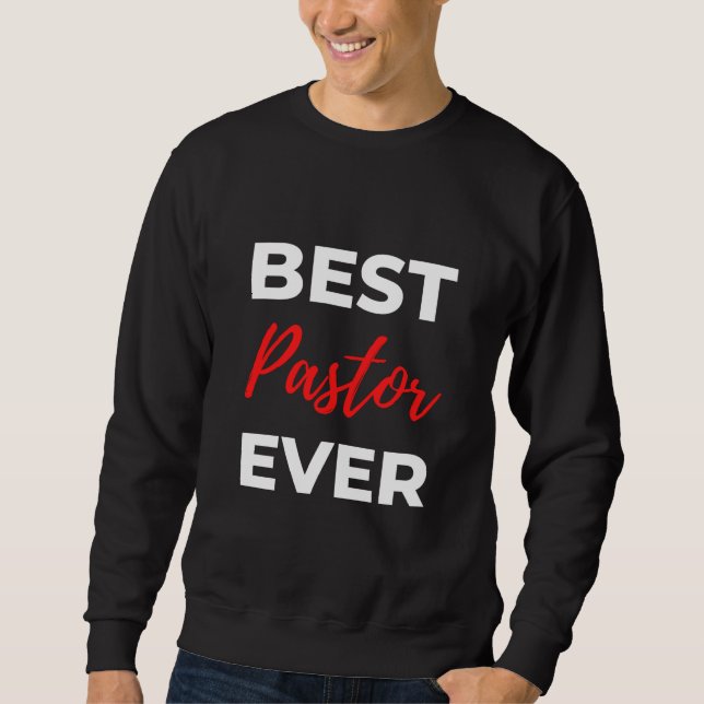 Bästa pastor någonsin lång ärmad tröja (Framsida)