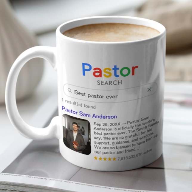 Bästa pastor någonsin Sökresultatfoto och -meddela Kaffemugg (Skapare uppladdad)