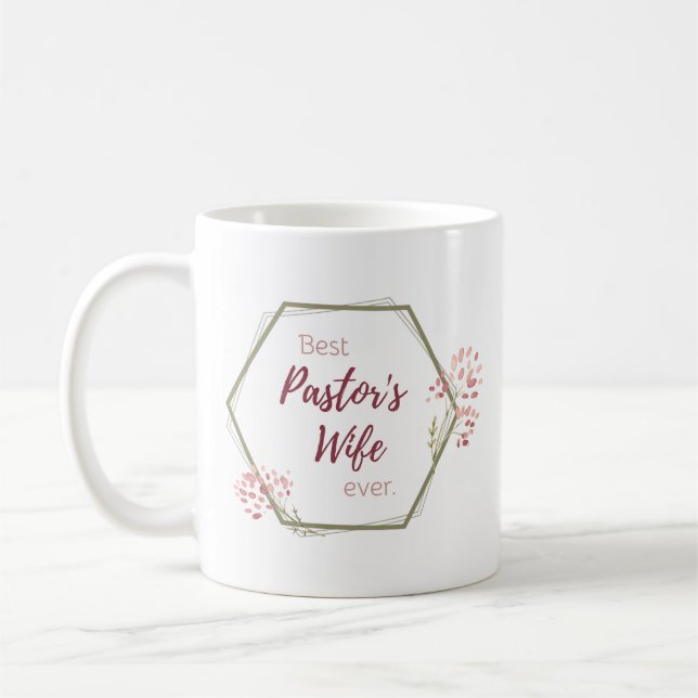 Bästa pastorfrun någonsin inspirationslyft kaffemugg (Vänster)