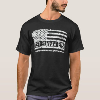 Bästa Pawpaw någonsin USA Flagga Grandpa Fars dag  T Shirt
