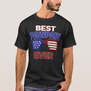 Bästa Pawpaw någonsin USA Flagga Grandpa Fars dag T Shirt