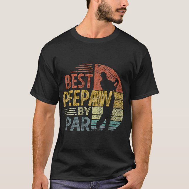 Bästa peepaw efter Par Fars dag Golf Gift Grandpa T Shirt (Framsida)