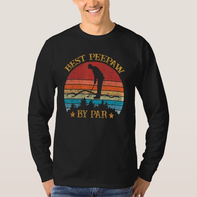 Bästa peepaw efter Par Fars dag Golf Golfing T Shirt (Framsida)