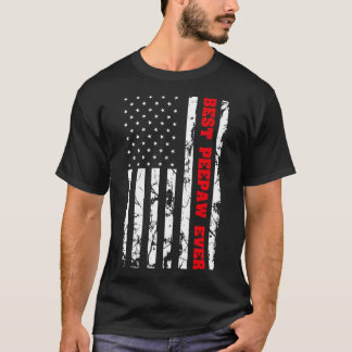 Bästa Peepaw någonsin USA:s Vintage Flagga Patriot T Shirt