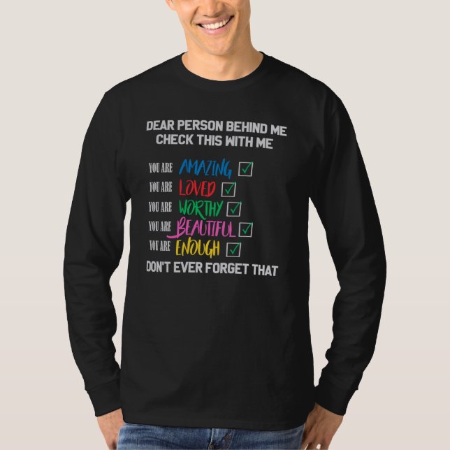 Bästa person bakom mig Funny Checks Loved Fantasti T Shirt (Framsida)