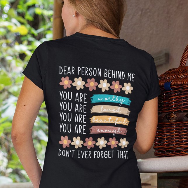 Bästa person bakom mig inspirationsoffert t shirt (This motivational t-shirt can be transferred to men and kid sizes, too!)
