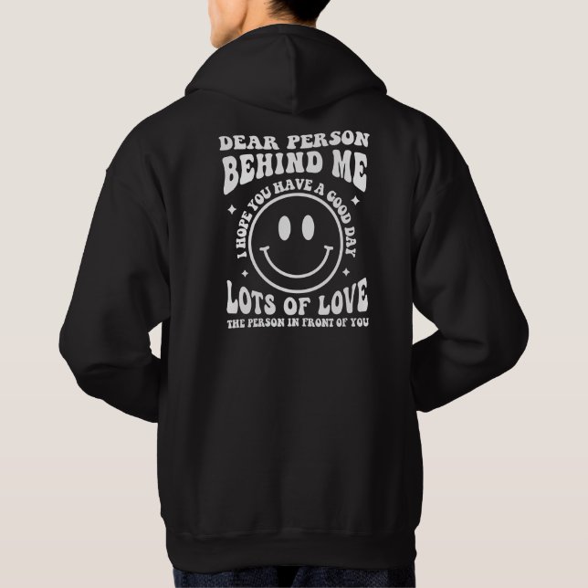 Bästa person bakom mig,Kärlek-meddelande Hoodie (Baksida)
