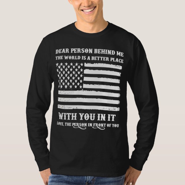 Bästa person bakom mig långärmad t shirt (Framsida)