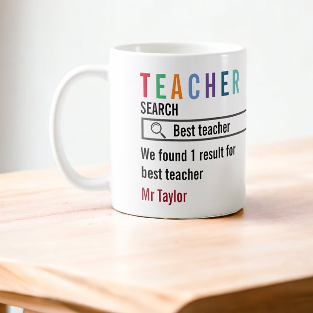 Bästa Personlig för sökresultat för lärare Kaffemugg (Teacher - Search - best Teacher - personalized teacher mug from Ricaso)