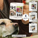 BÄSTA Personligen HUND PAPPA EVER Photo Collage Kaffemugg<br><div class="desc">Skapa en personlig fotokaffe mugg för BÄSTA HUND EVER med modern typografi med hund, 4 bilder och personlig med ditt PAPPA-meddelande eller så kan du ta bort exempeltexten för att anpassningsbar området tomt under rubriken. PHOTO TIP: Välj foton med subjekt i mitten och/eller före skörd i kvadratiska former INNAN du...</div>