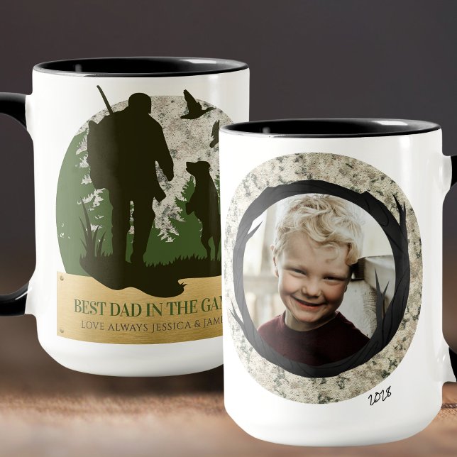 Bästa Personligen i spelet Mugg (Best in The Game Trendy Camo Hunting Personalized Photo Mug. Available in a variety of colors!)