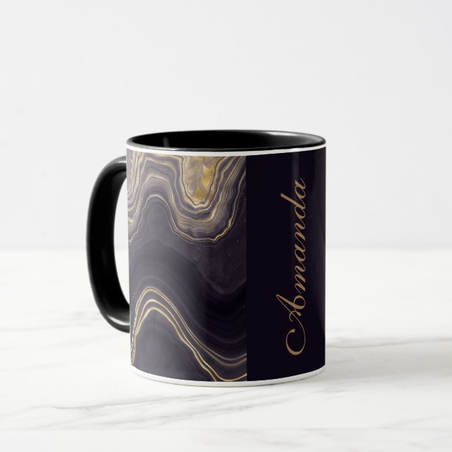 Bästa personligen Marble-kaffe med två ton, te mug Mugg (Framsida vänster)