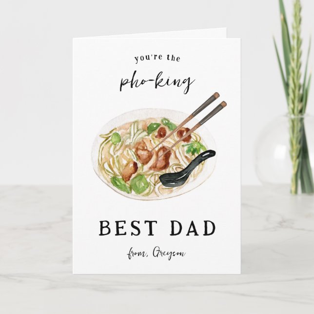 Bästa Pho-King Pappa Någonsin | Farsdags-kort Tack Kort (Framsida)