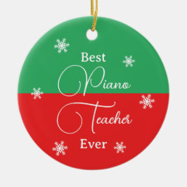 Bästa Piano-lärare någonsin Piano Nyckel Photo Julgransprydnad Keramik
