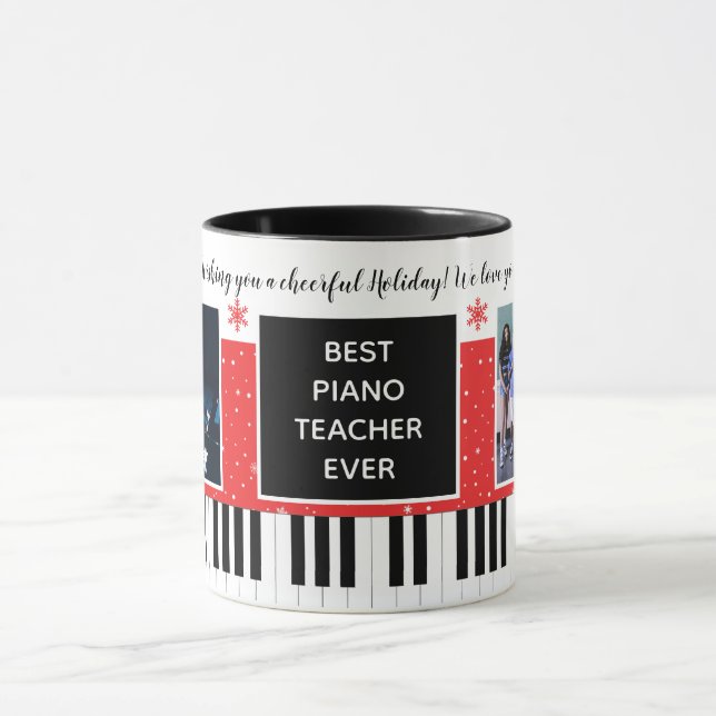 Bästa Piano Teacher-Helgdagar någonsin i julklass Mugg (Center)