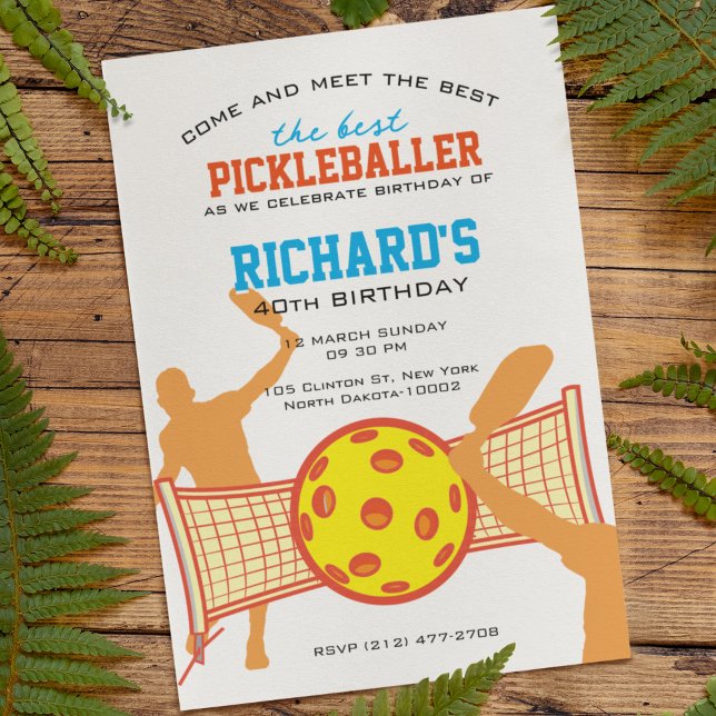 Bästa Pickleball Player-Födelsedagsfest Inbjudningar (Skapare uppladdad)