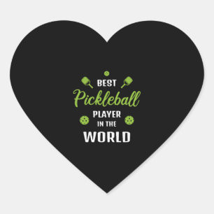 Bästa Pickleball-spelare i världens bästa spelare Hjärtformat Klistermärke