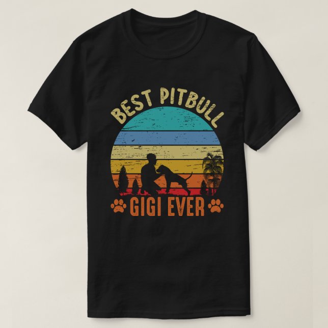 Bästa Pitbull GIGI-Vintage T Shirt (Design framsida)
