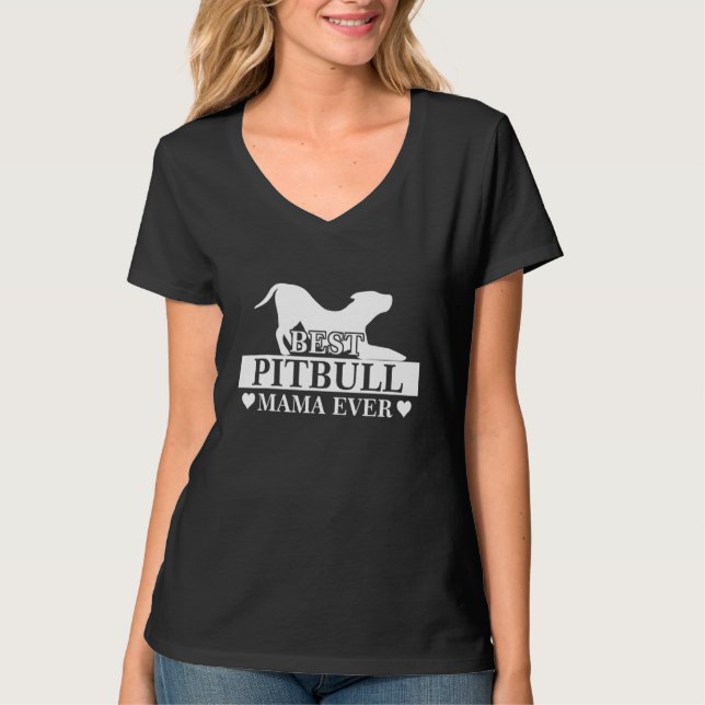 Bästa Pitbull Mamma någonsin Hund Mors dag-kostym  T Shirt (Framsida)