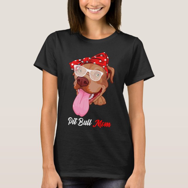 Bästa Pitbull Mamma någonsin Rolig hund Mamma Vint T Shirt (Framsida)