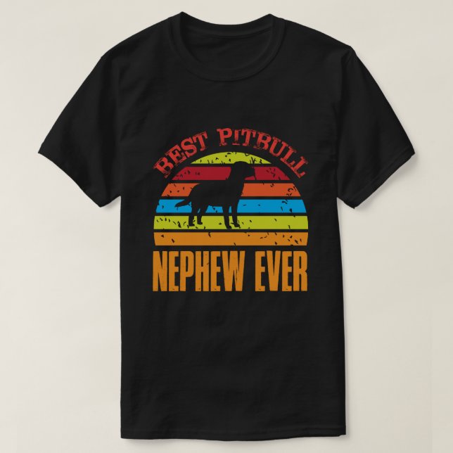 Bästa Pitbull NEPHEW-Vintage T Shirt (Design framsida)