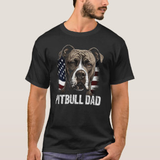 Bästa Pitbull Pappa Amerikansk Flagga Pitbull för T Shirt
