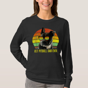 Bästa Pitbull Pappa någonsin Cute Funny Retro Suns T Shirt