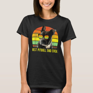 Bästa Pitbull Pappa någonsin Cute Funny Retro Suns T Shirt