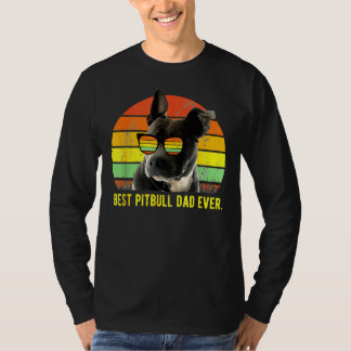 Bästa Pitbull Pappa någonsin Cute Funny Retro Suns T Shirt
