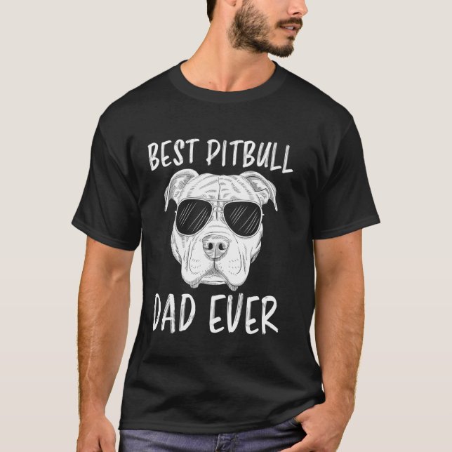 Bästa Pitbull Pappa Någonsin Rolig Pitbull T Shirt (Framsida)