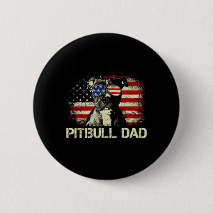 Bästa Pitbull Pappa någonsin shirt American Flagga Knapp