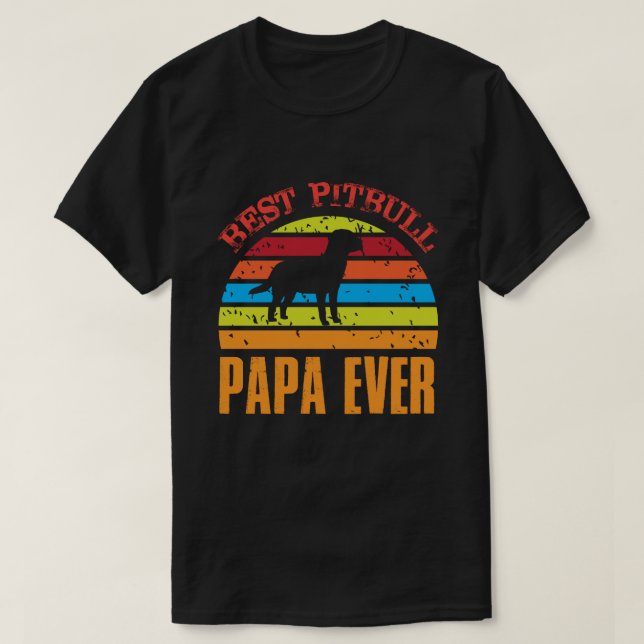 Bästa Pitbull PAPPA-Vintage T Shirt (Design framsida)