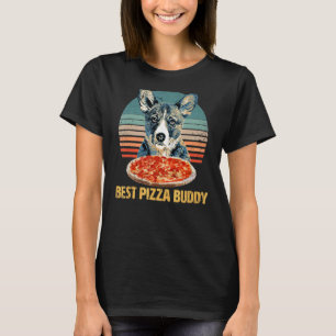 Bästa Pizza Kompis Söt Corgi älskar pizza med mass T Shirt