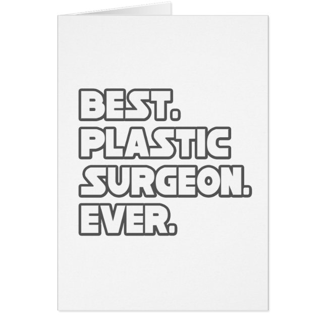 Bästa plastiska kirurg någonsin hälsningskort (Framsidan)