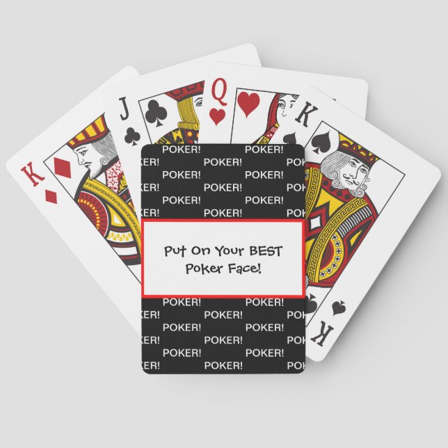Bästa Pokerface Röd Svart Vit Casinokort (Baksidan)