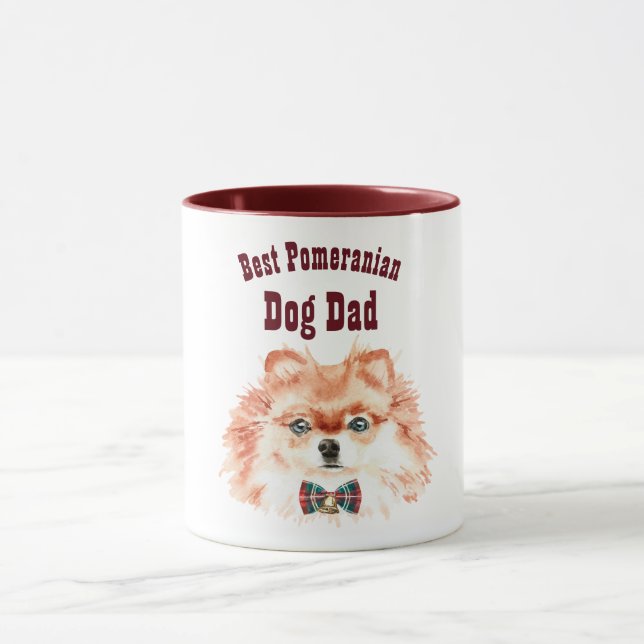 Bästa POMERANIAN HUND PAPPA - söt illustrerad ansi Mugg (Center)