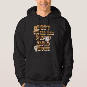 Bästa Pommern Pappa någonsin Golden Text Hoodie
