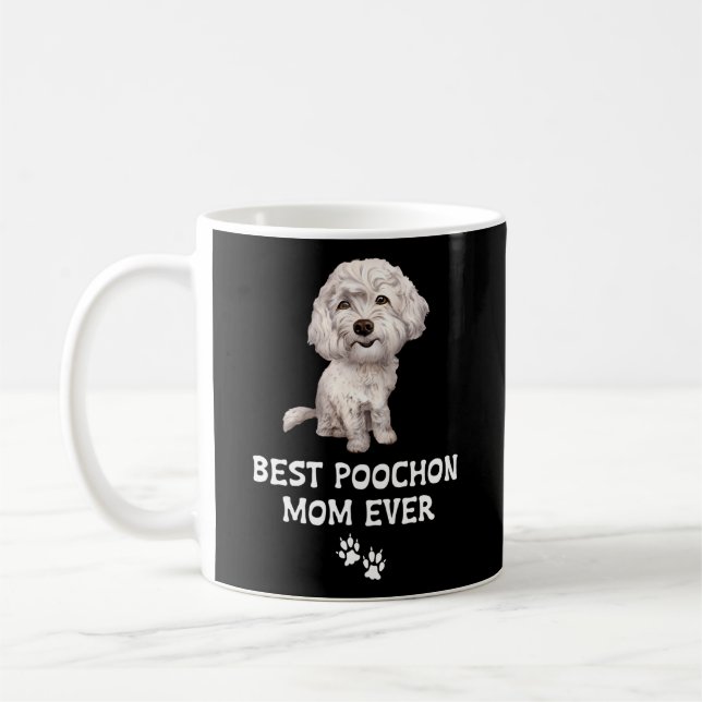 Bästa Poochon Mamma någonsin för Bichon Kor Pudel Kaffemugg (Vänster)