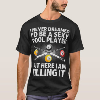 Bästa pool design för män Kvinnor Biljardälskare T Shirt