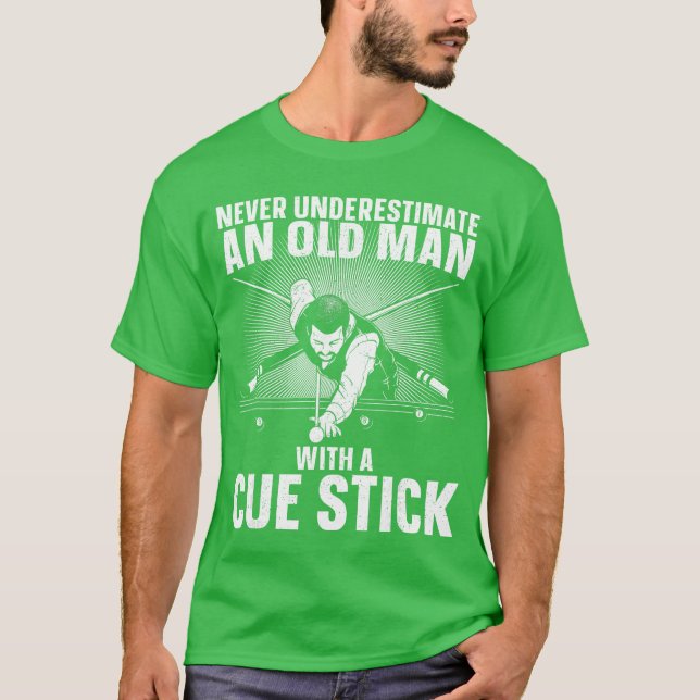 Bästa poolkonst för män Farfar Biljardspelare Pool T Shirt (Framsida)