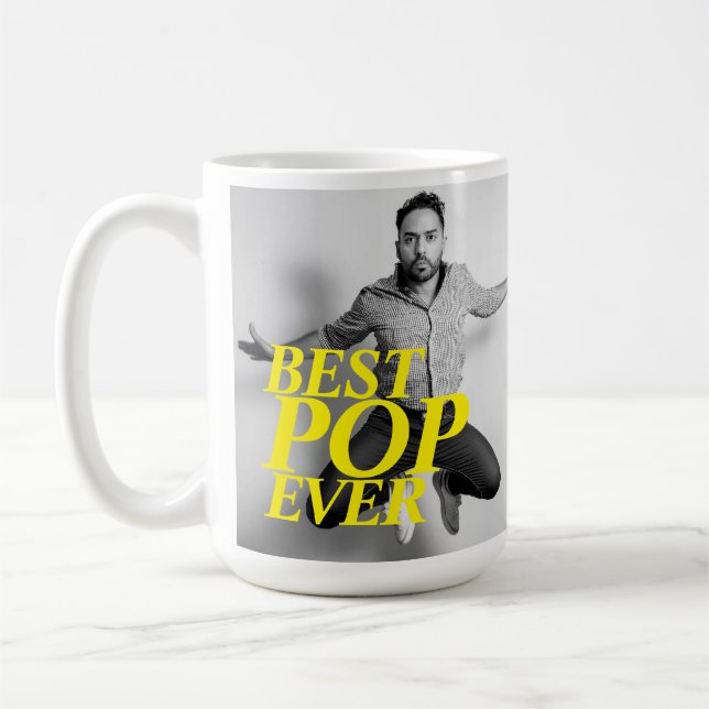 BÄSTA POP ALLTID | Roligt farsdags-kort Kaffemugg (Vänster)