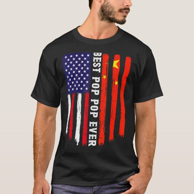 Bästa POP-Flagga någonsin - Famil i amerikanska Fl T Shirt (Framsida)