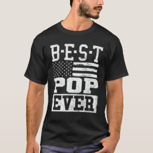 Bästa pop någonsin USA Flagga Grandpa Fars dag Gif T Shirt