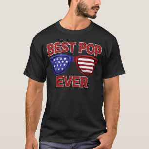 Bästa pop någonsin USA Flagga Grandpa Fars dag Gif T Shirt