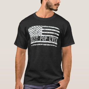 Bästa pop någonsin USA Flagga Grandpa Fars dag Gif T Shirt