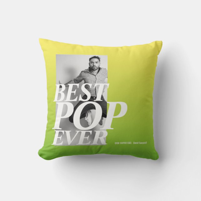 BÄSTA POP NER | Funny Fars dag Kudde (Framsida)