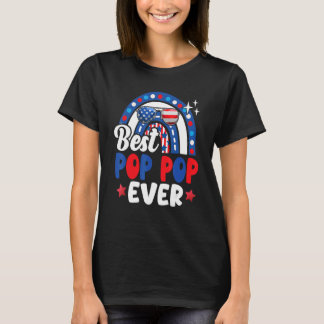 Bästa pop-pop någonsin regnbågslasser USA flagga 4 T Shirt